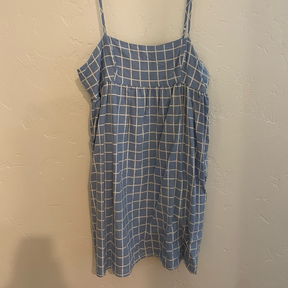 Blue and white checkered dress - urban outfitters - size medium